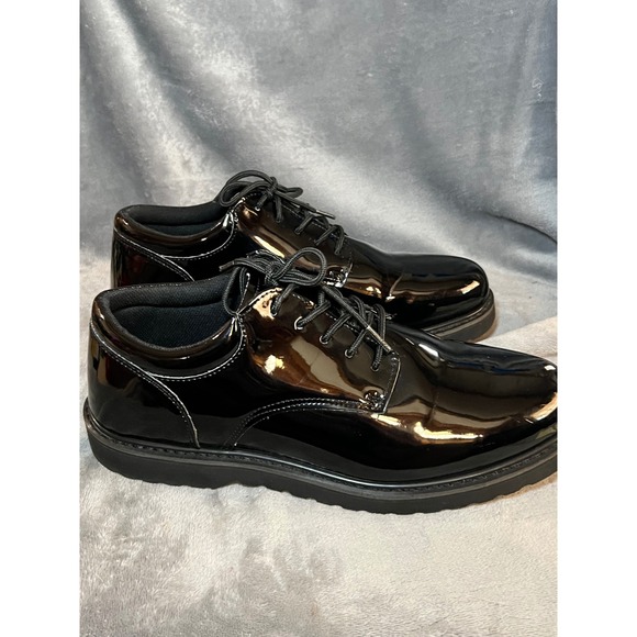 Rothco Uniform Oxford Shoes Black Patent Work Sole Men\'s Size 12.5R Glossy main image 4